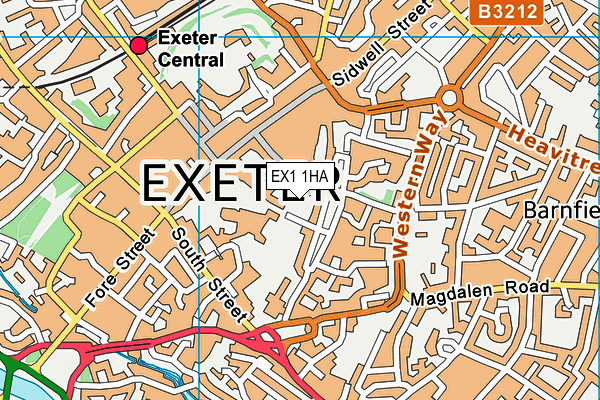 EX1 1HA map - OS VectorMap District (Ordnance Survey) EX1 1HA map - OS VectorMap District (Ordnance Survey)