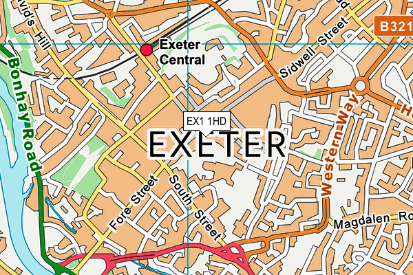 EX1 1HD map - OS VectorMap District (Ordnance Survey) EX1 1HD map - OS VectorMap District (Ordnance Survey)