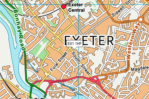 EX1 1HF map - OS VectorMap District (Ordnance Survey) EX1 1HF map - OS VectorMap District (Ordnance Survey)