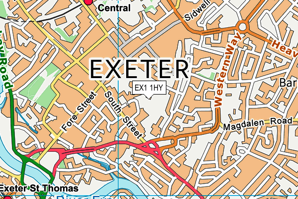 EX1 1HY map - OS VectorMap District (Ordnance Survey) EX1 1HY map - OS VectorMap District (Ordnance Survey)