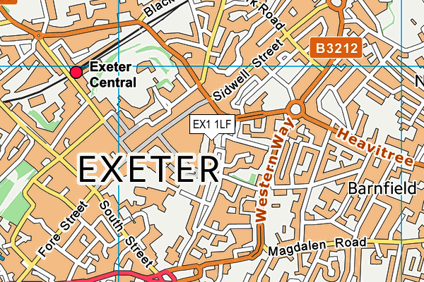 EX1 1LF map - OS VectorMap District (Ordnance Survey) EX1 1LF map - OS VectorMap District (Ordnance Survey)
