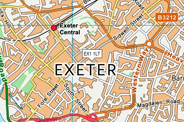EX1 1LT map - OS VectorMap District (Ordnance Survey) EX1 1LT map - OS VectorMap District (Ordnance Survey)