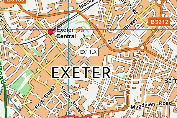 EX1 1LX map - OS VectorMap District (Ordnance Survey) EX1 1LX map - OS VectorMap District (Ordnance Survey)