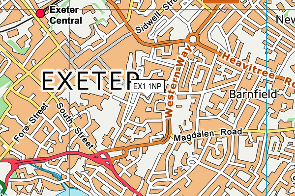 EX1 1NP map - OS VectorMap District (Ordnance Survey) EX1 1NP map - OS VectorMap District (Ordnance Survey)