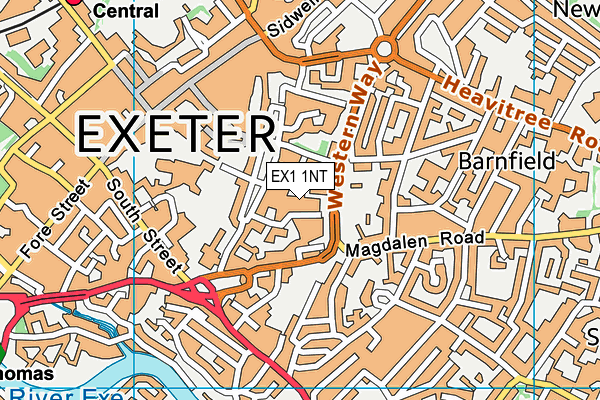 EX1 1NT map - OS VectorMap District (Ordnance Survey) EX1 1NT map - OS VectorMap District (Ordnance Survey)