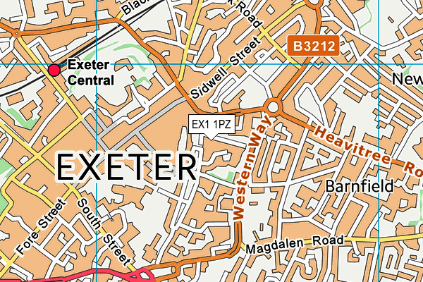 EX1 1PZ map - OS VectorMap District (Ordnance Survey) EX1 1PZ map - OS VectorMap District (Ordnance Survey)