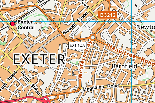 EX1 1QA map - OS VectorMap District (Ordnance Survey) EX1 1QA map - OS VectorMap District (Ordnance Survey)