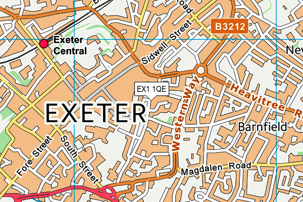 EX1 1QE map - OS VectorMap District (Ordnance Survey) EX1 1QE map - OS VectorMap District (Ordnance Survey)
