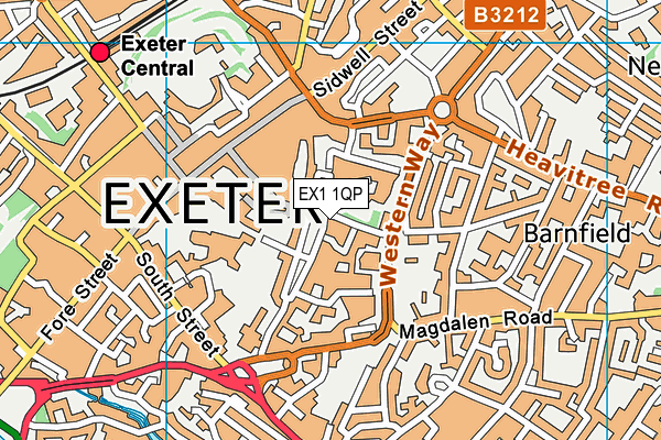 EX1 1QP map - OS VectorMap District (Ordnance Survey) EX1 1QP map - OS VectorMap District (Ordnance Survey)