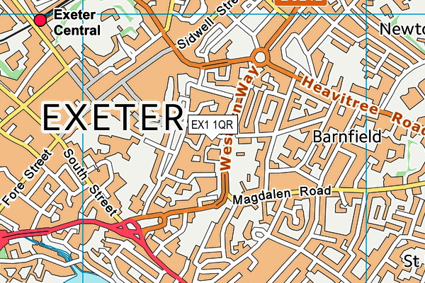 EX1 1QR map - OS VectorMap District (Ordnance Survey) EX1 1QR map - OS VectorMap District (Ordnance Survey)