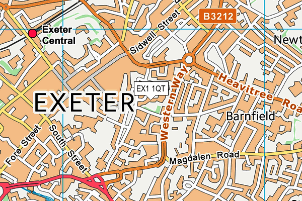 EX1 1QT map - OS VectorMap District (Ordnance Survey) EX1 1QT map - OS VectorMap District (Ordnance Survey)
