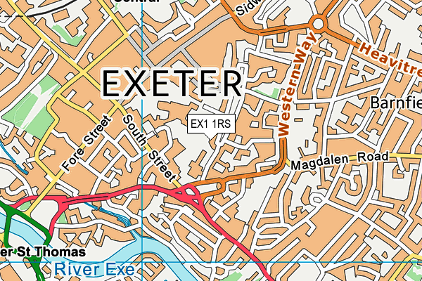 EX1 1RS map - OS VectorMap District (Ordnance Survey) EX1 1RS map - OS VectorMap District (Ordnance Survey)