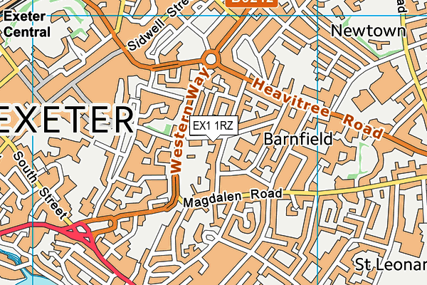 EX1 1RZ map - OS VectorMap District (Ordnance Survey) EX1 1RZ map - OS VectorMap District (Ordnance Survey)