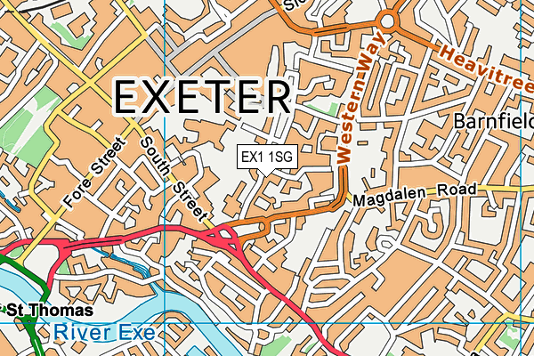 EX1 1SG map - OS VectorMap District (Ordnance Survey) EX1 1SG map - OS VectorMap District (Ordnance Survey)