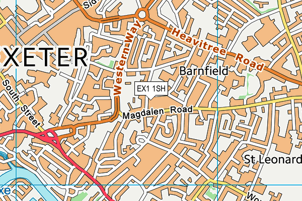 EX1 1SH map - OS VectorMap District (Ordnance Survey) EX1 1SH map - OS VectorMap District (Ordnance Survey)