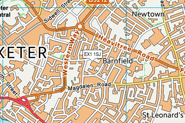 EX1 1SJ map - OS VectorMap District (Ordnance Survey)