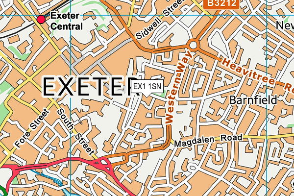 EX1 1SN map - OS VectorMap District (Ordnance Survey) EX1 1SN map - OS VectorMap District (Ordnance Survey)