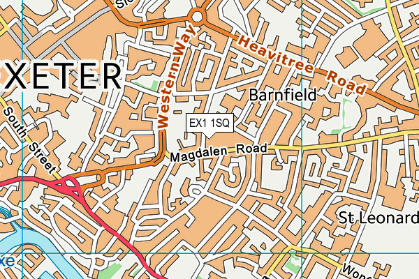 EX1 1SQ map - OS VectorMap District (Ordnance Survey) EX1 1SQ map - OS VectorMap District (Ordnance Survey)