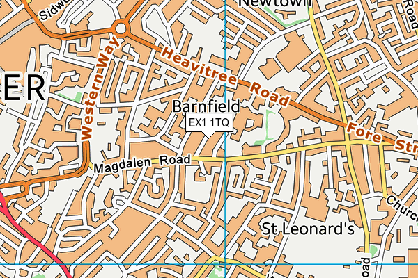 EX1 1TQ map - OS VectorMap District (Ordnance Survey) EX1 1TQ map - OS VectorMap District (Ordnance Survey)
