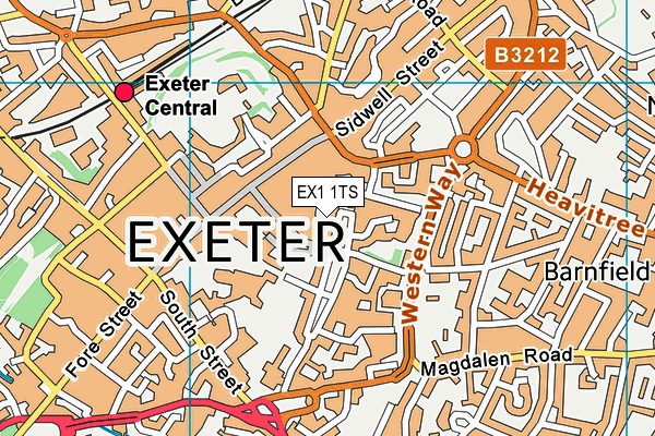 EX1 1TS map - OS VectorMap District (Ordnance Survey) EX1 1TS map - OS VectorMap District (Ordnance Survey)