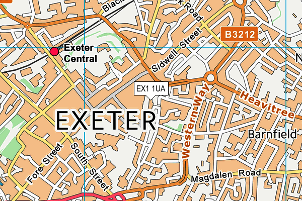 EX1 1UA map - OS VectorMap District (Ordnance Survey) EX1 1UA map - OS VectorMap District (Ordnance Survey)