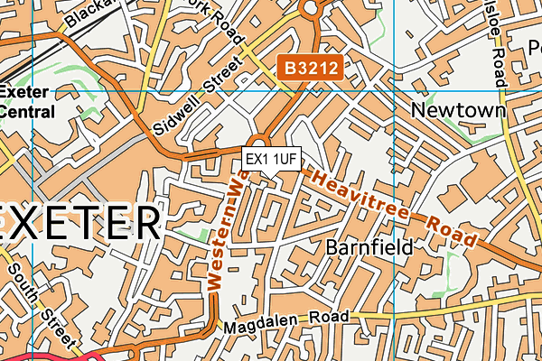 EX1 1UF map - OS VectorMap District (Ordnance Survey) EX1 1UF map - OS VectorMap District (Ordnance Survey)