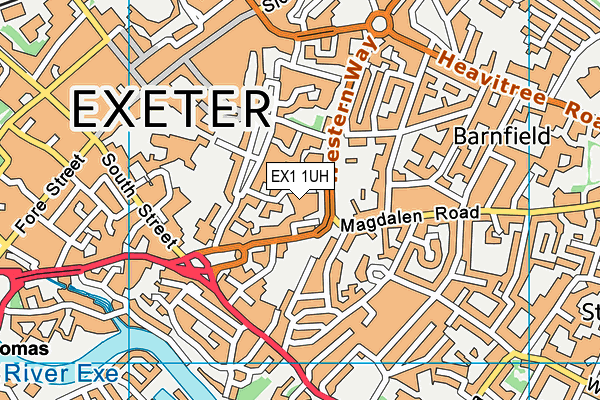 EX1 1UH map - OS VectorMap District (Ordnance Survey) EX1 1UH map - OS VectorMap District (Ordnance Survey)