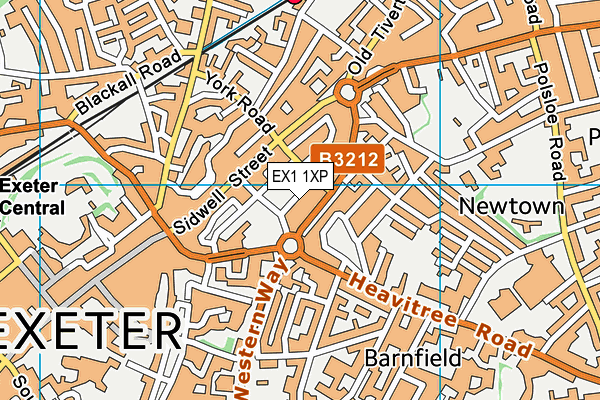 EX1 1XP map - OS VectorMap District (Ordnance Survey) EX1 1XP map - OS VectorMap District (Ordnance Survey)