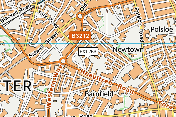 EX1 2BS map - OS VectorMap District (Ordnance Survey) EX1 2BS map - OS VectorMap District (Ordnance Survey)