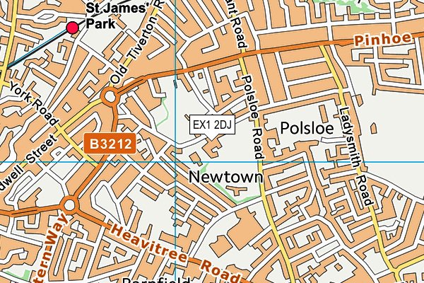 EX1 2DJ map - OS VectorMap District (Ordnance Survey) EX1 2DJ map - OS VectorMap District (Ordnance Survey)