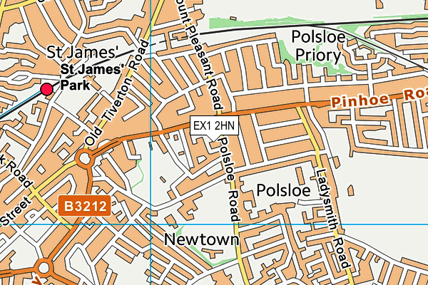 EX1 2HN map - OS VectorMap District (Ordnance Survey) EX1 2HN map - OS VectorMap District (Ordnance Survey)