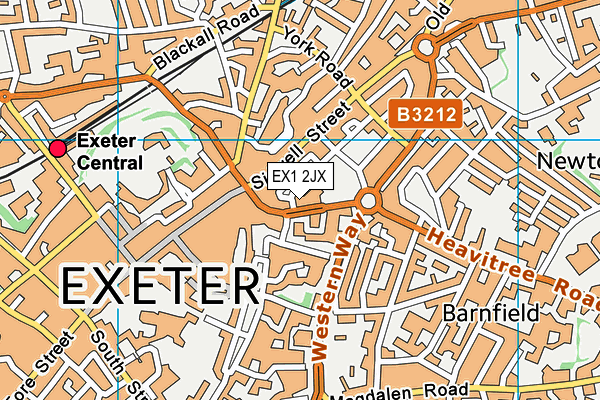 EX1 2JX map - OS VectorMap District (Ordnance Survey) EX1 2JX map - OS VectorMap District (Ordnance Survey)