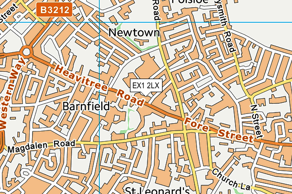 EX1 2LX map - OS VectorMap District (Ordnance Survey) EX1 2LX map - OS VectorMap District (Ordnance Survey)