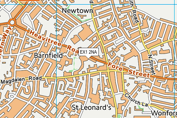 EX1 2NA map - OS VectorMap District (Ordnance Survey) EX1 2NA map - OS VectorMap District (Ordnance Survey)