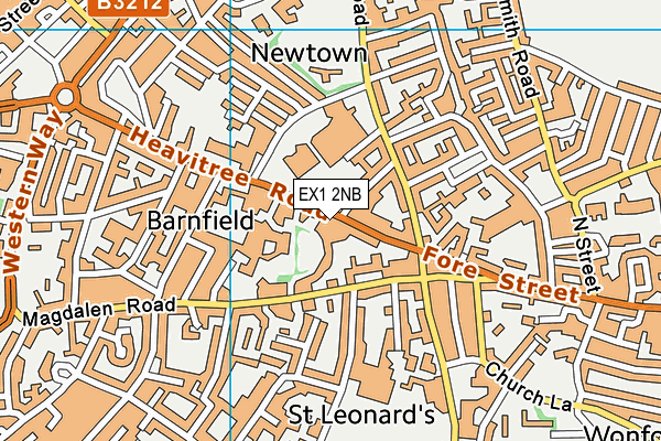 EX1 2NB map - OS VectorMap District (Ordnance Survey) EX1 2NB map - OS VectorMap District (Ordnance Survey)
