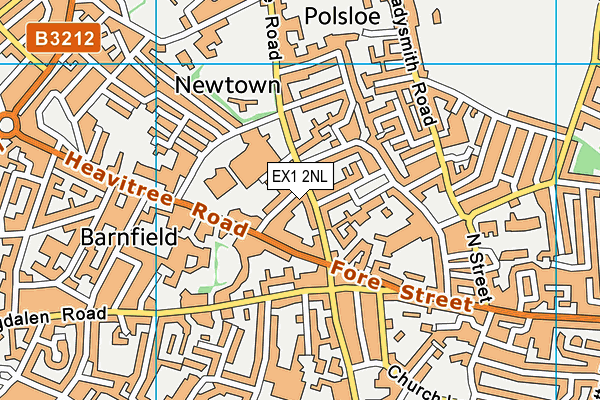 EX1 2NL map - OS VectorMap District (Ordnance Survey) EX1 2NL map - OS VectorMap District (Ordnance Survey)