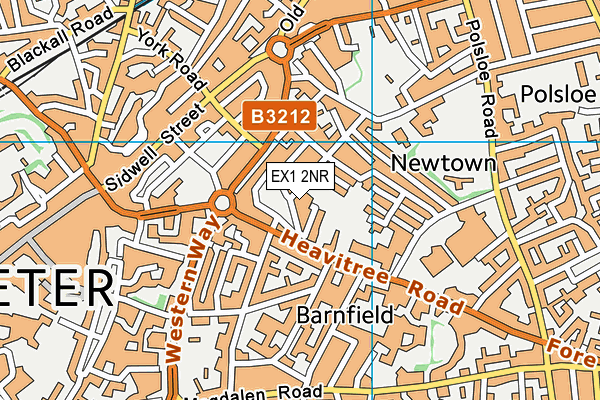 EX1 2NR map - OS VectorMap District (Ordnance Survey) EX1 2NR map - OS VectorMap District (Ordnance Survey)