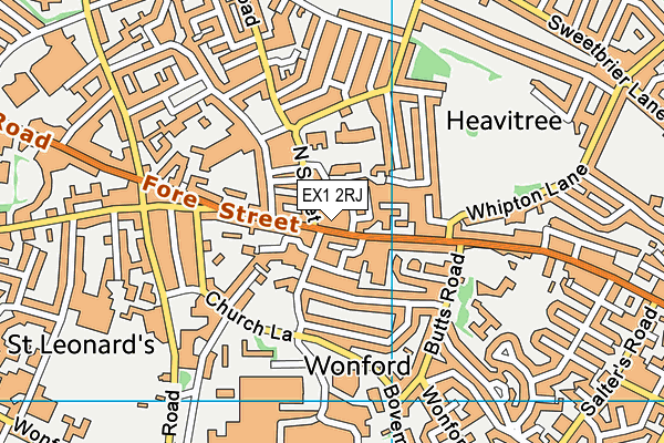 EX1 2RJ map - OS VectorMap District (Ordnance Survey) EX1 2RJ map - OS VectorMap District (Ordnance Survey)