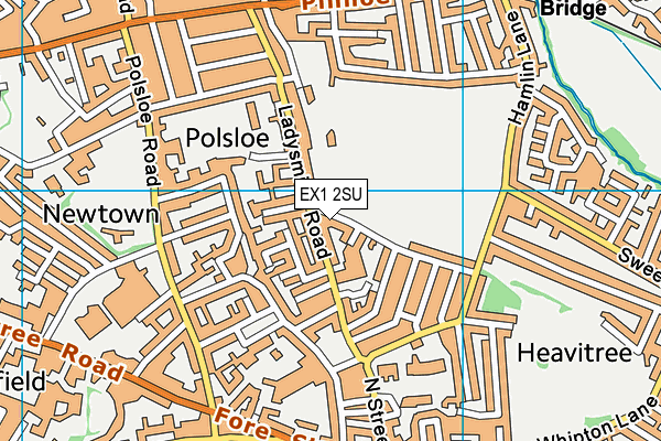 EX1 2SU map - OS VectorMap District (Ordnance Survey) EX1 2SU map - OS VectorMap District (Ordnance Survey)