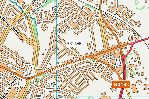 EX1 3HB map - OS VectorMap District (Ordnance Survey) EX1 3HB map - OS VectorMap District (Ordnance Survey)