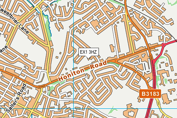 EX1 3HZ map - OS VectorMap District (Ordnance Survey) EX1 3HZ map - OS VectorMap District (Ordnance Survey)