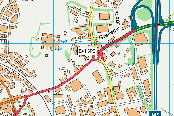 EX1 3PE map - OS VectorMap District (Ordnance Survey) EX1 3PE map - OS VectorMap District (Ordnance Survey)
