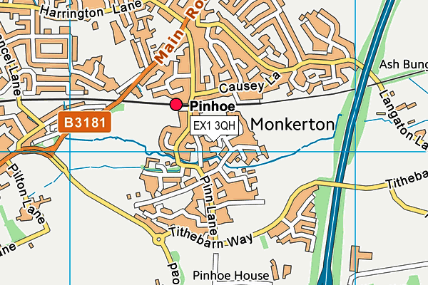 EX1 3QH map - OS VectorMap District (Ordnance Survey) EX1 3QH map - OS VectorMap District (Ordnance Survey)