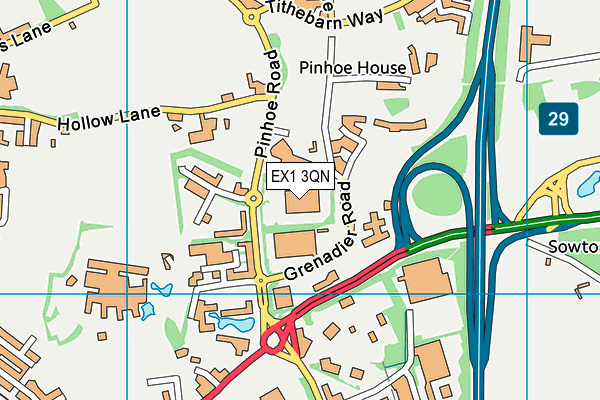 EX1 3QN map - OS VectorMap District (Ordnance Survey) EX1 3QN map - OS VectorMap District (Ordnance Survey)