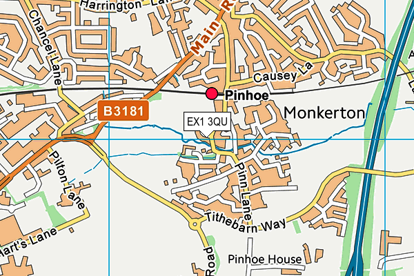 EX1 3QU map - OS VectorMap District (Ordnance Survey) EX1 3QU map - OS VectorMap District (Ordnance Survey)