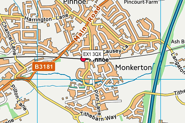 EX1 3QX map - OS VectorMap District (Ordnance Survey) EX1 3QX map - OS VectorMap District (Ordnance Survey)