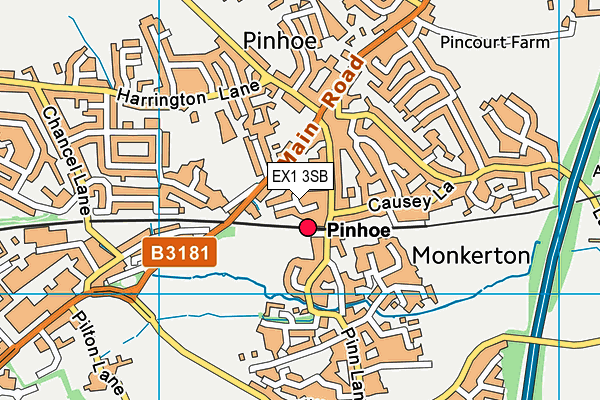 EX1 3SB map - OS VectorMap District (Ordnance Survey)