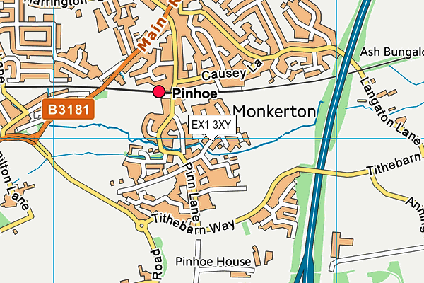 EX1 3XY map - OS VectorMap District (Ordnance Survey) EX1 3XY map - OS VectorMap District (Ordnance Survey)