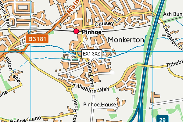 EX1 3XZ map - OS VectorMap District (Ordnance Survey) EX1 3XZ map - OS VectorMap District (Ordnance Survey)