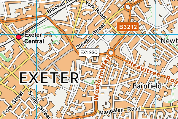 EX1 9SQ map - OS VectorMap District (Ordnance Survey) EX1 9SQ map - OS VectorMap District (Ordnance Survey)